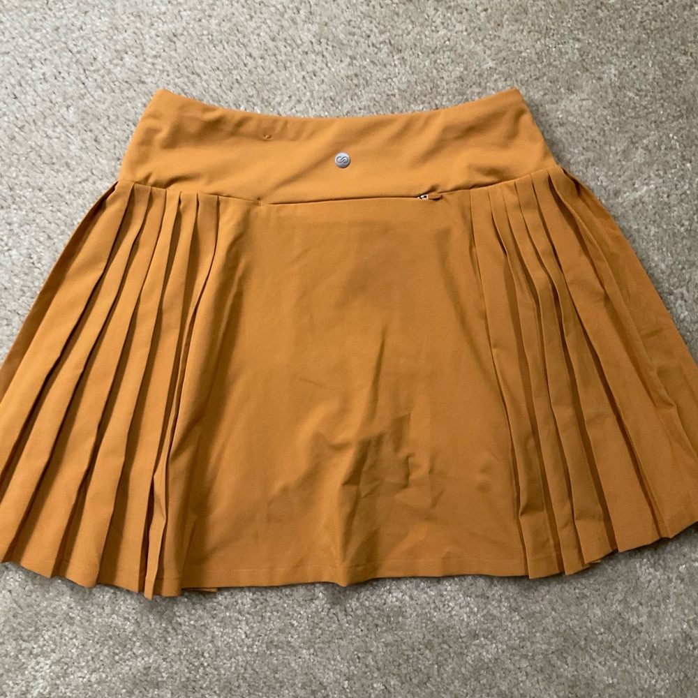Elegant A-Line Skort in Warm Tan